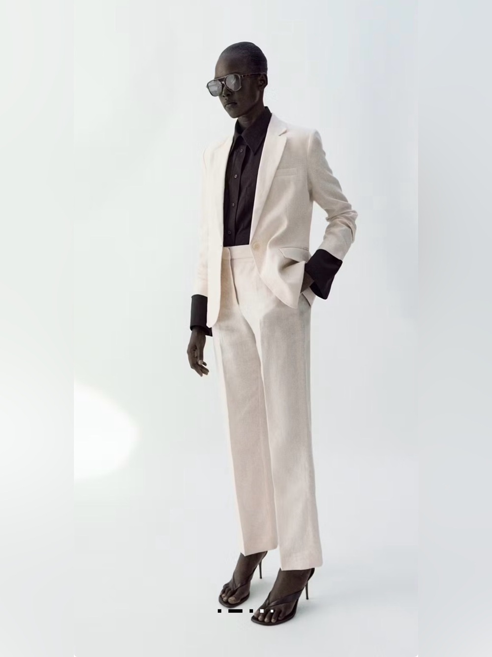 Mango 100% Linen Suit Pant Trousers Ecru NWOT EU36 / US4